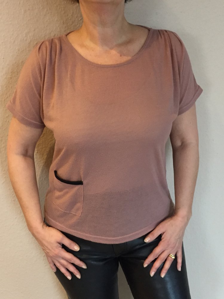 Vero Moda Fino Top Kurz arm Gr.L Rose schwarz