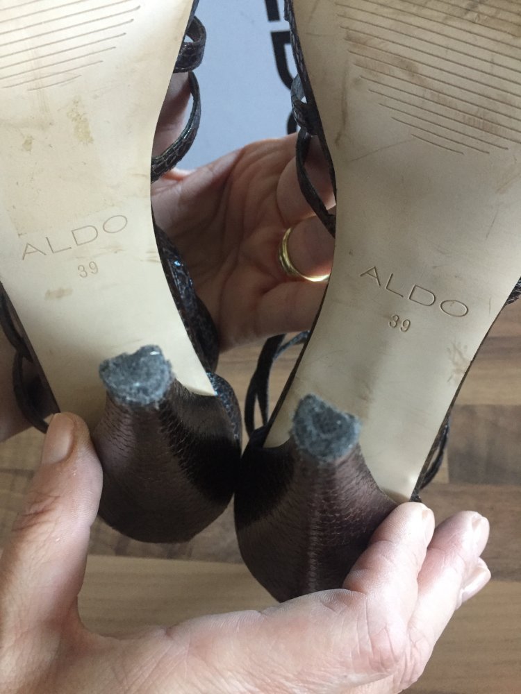 Aldo Leder Super 12cm High Heels Sandalen Schlangenprint Gr.39 Plateausohle