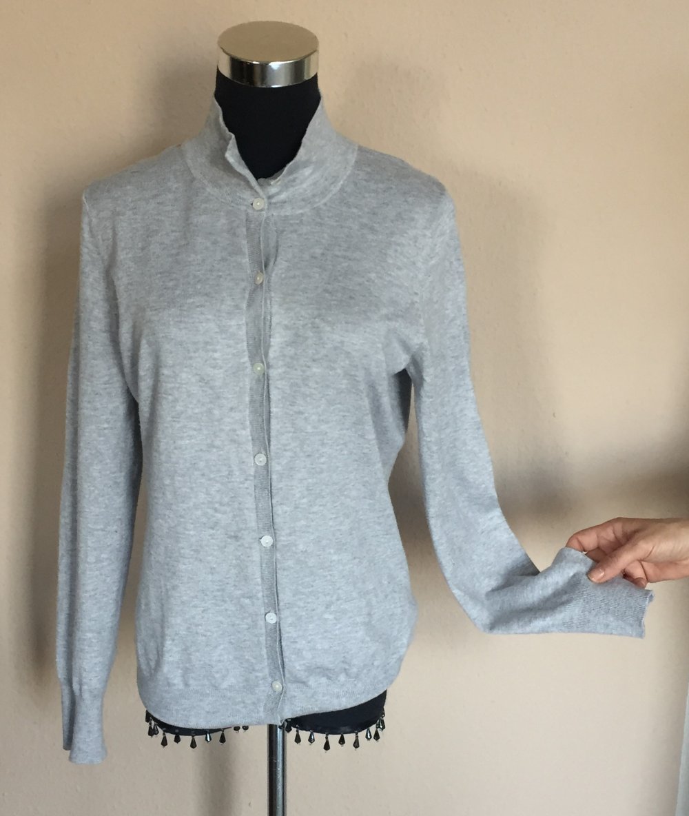 Mark Adam New York Feinstrick Cardigan Gr. M hellgrau