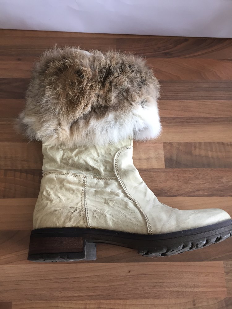 Manas Lederstiefel mit Profil Sohle und krempelbar Gr.39 warm gefüttert