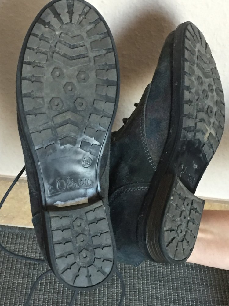 S.Oliver Wildleder Stiefeletten Gr.38 mit Profil Sohle gefüttert Camouflage