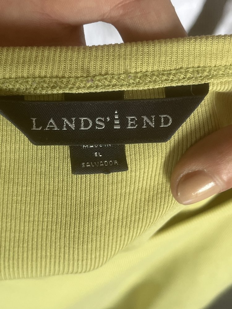 2er Paket Lands End Langarm Shirt Gr.M/L helles Apfelgrün und Beere Baumwolle