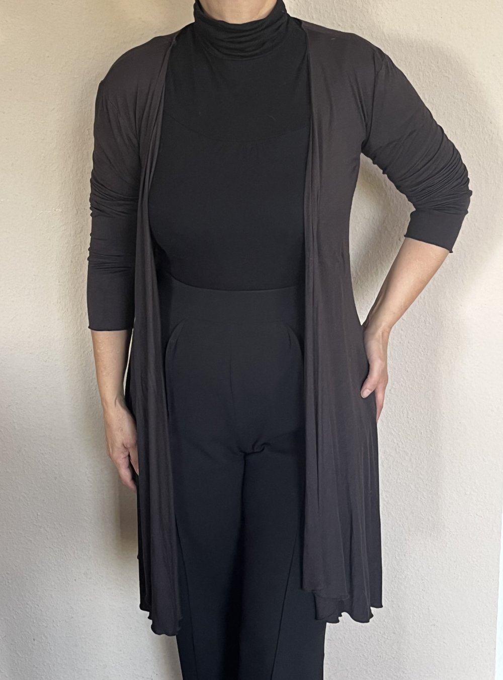 3 Anne L Long Sommer Cardigans Gr.M/L in Khaki, Grau und schwarz