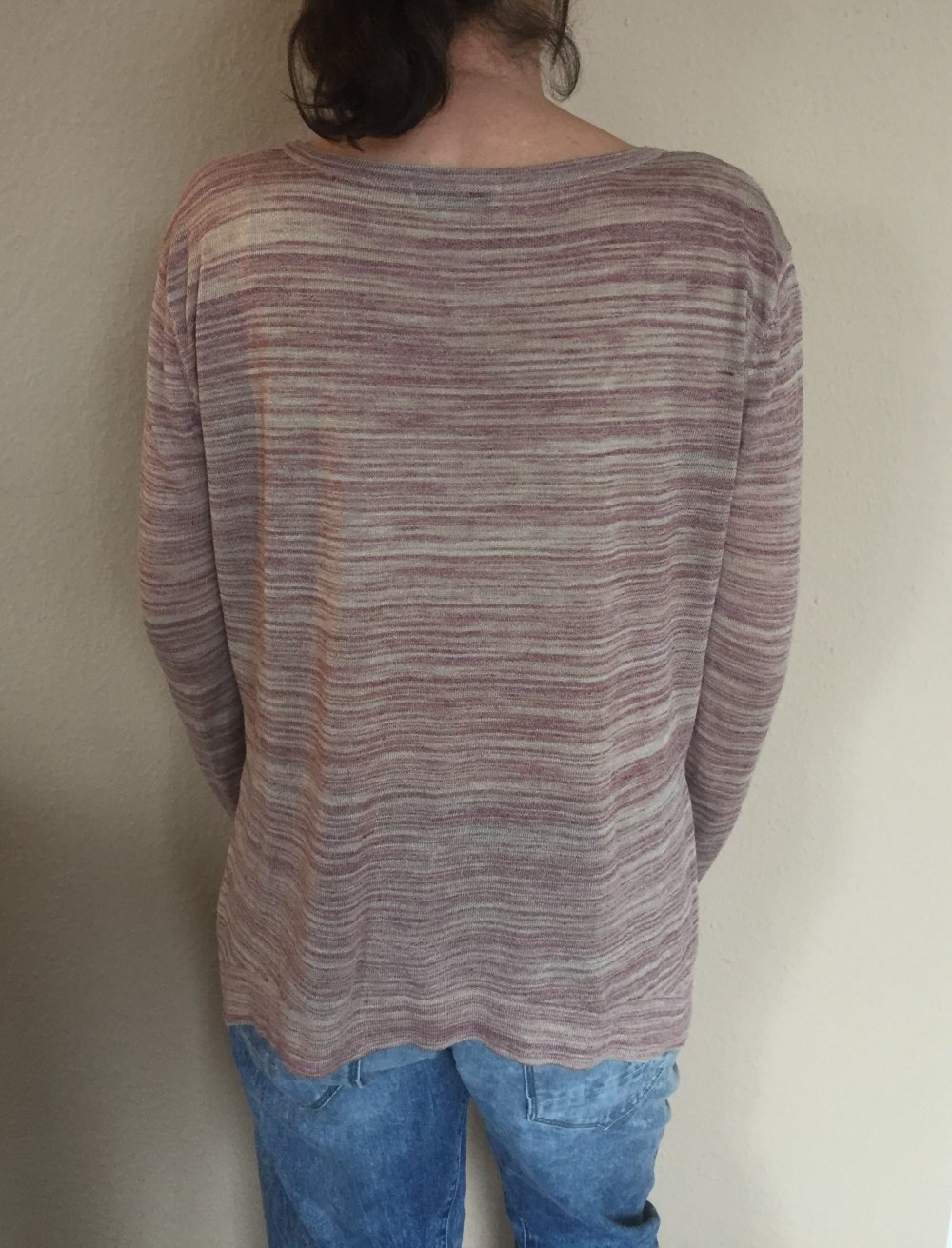 Zara Knit Vokuhila Pullover Gr.M zart rose meliert lang Arm