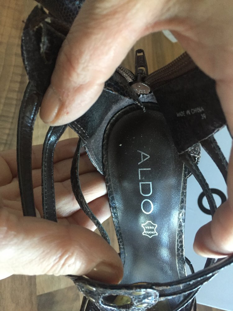 Aldo Leder Super 12cm High Heels Sandalen Schlangenprint Gr.39 Plateausohle