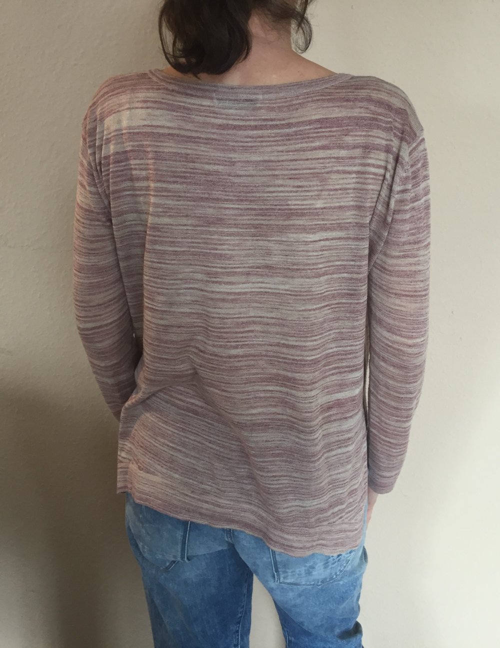 Zara Knit Vokuhila Pullover Gr.M zart rose meliert lang Arm