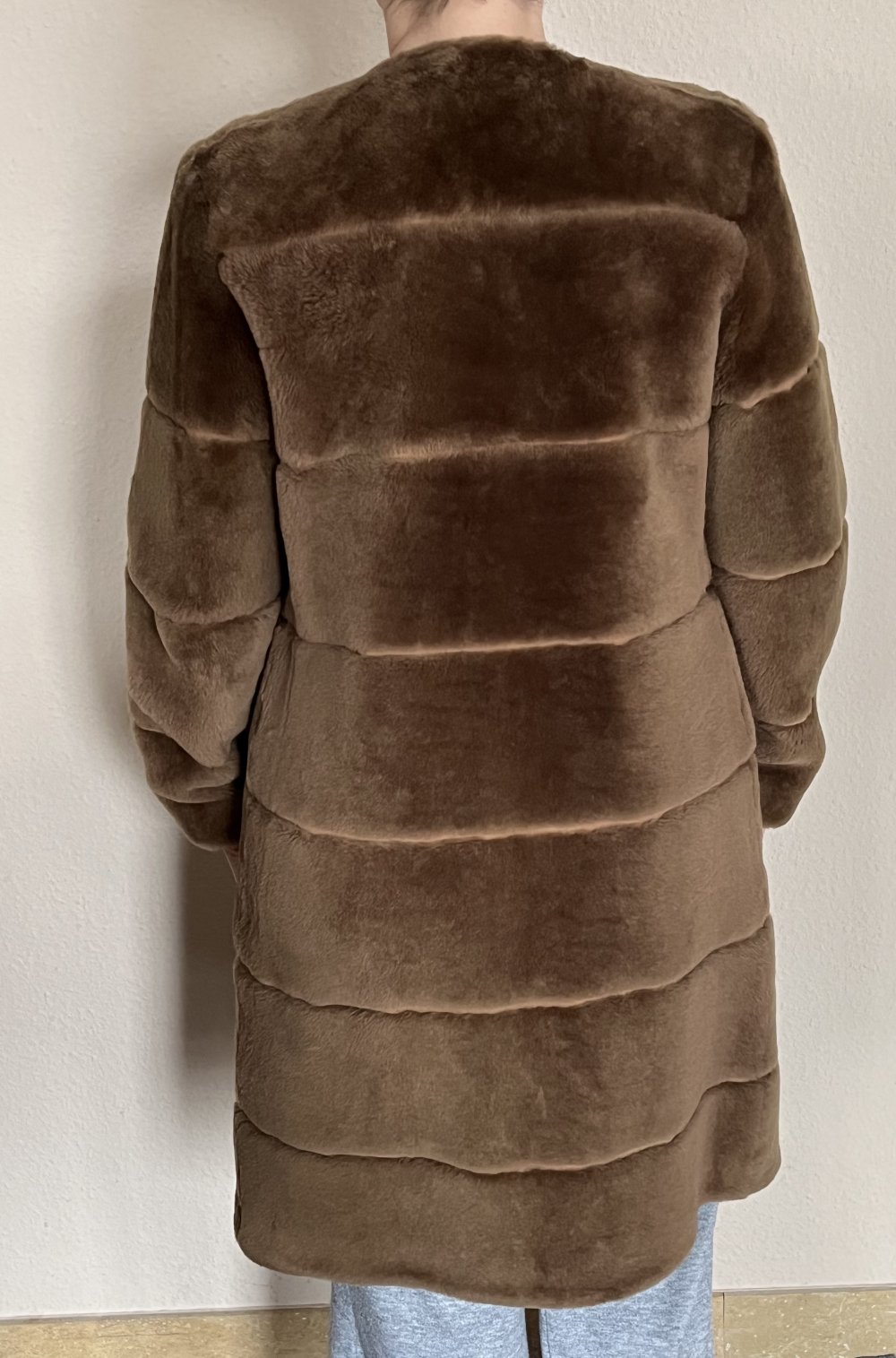 Massimo Dutti geschorenener Lammfell Ledermantel Gr.S Caramelfarben