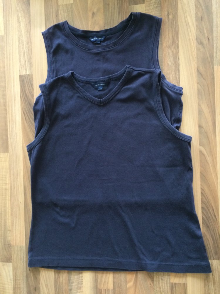 Land´s End Basic Baumwolle Sport Shirt Top Gr.L grau oder navy