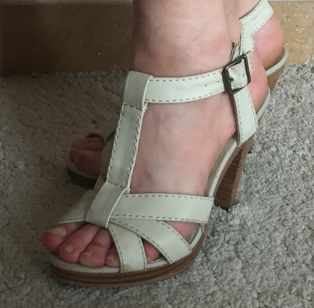 H&M Riemchen Sandalen Gr.38 mit High Heels und Holzoptik Plateau