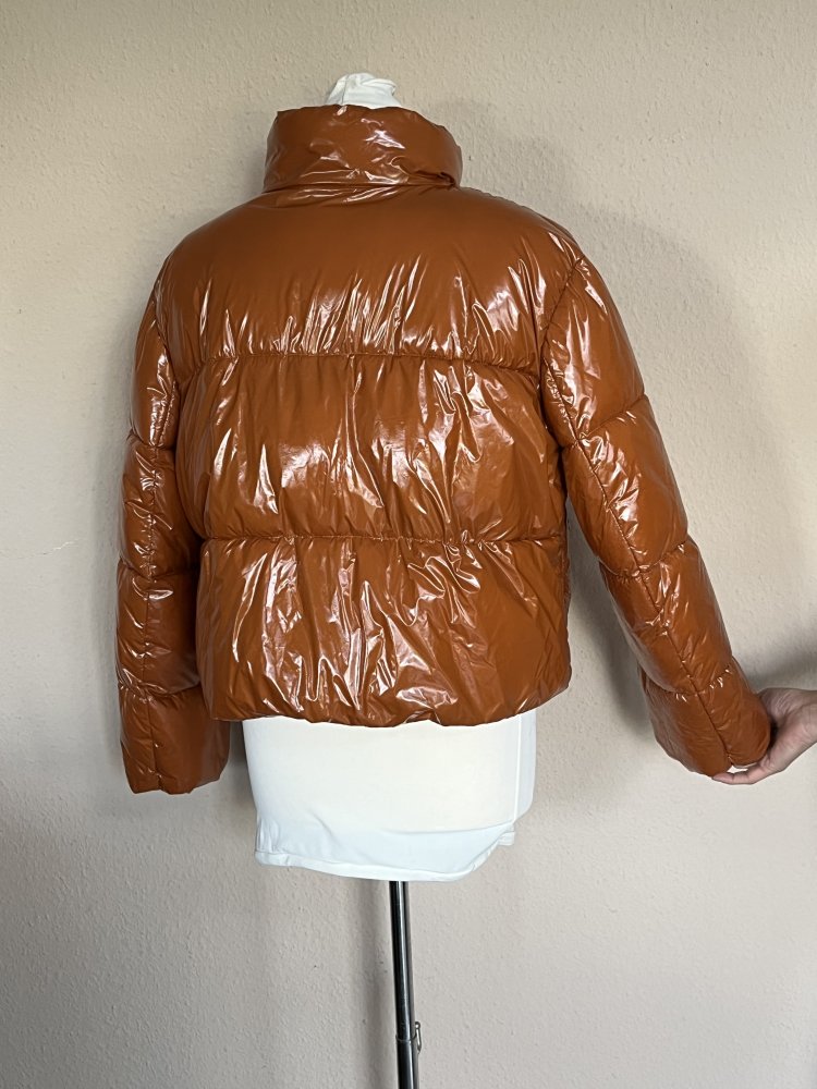 Esprit Puffer Jacke Gr.S Hochglanz mit Reißverschlüsse + Druckknöpfe am Saum raffbar,