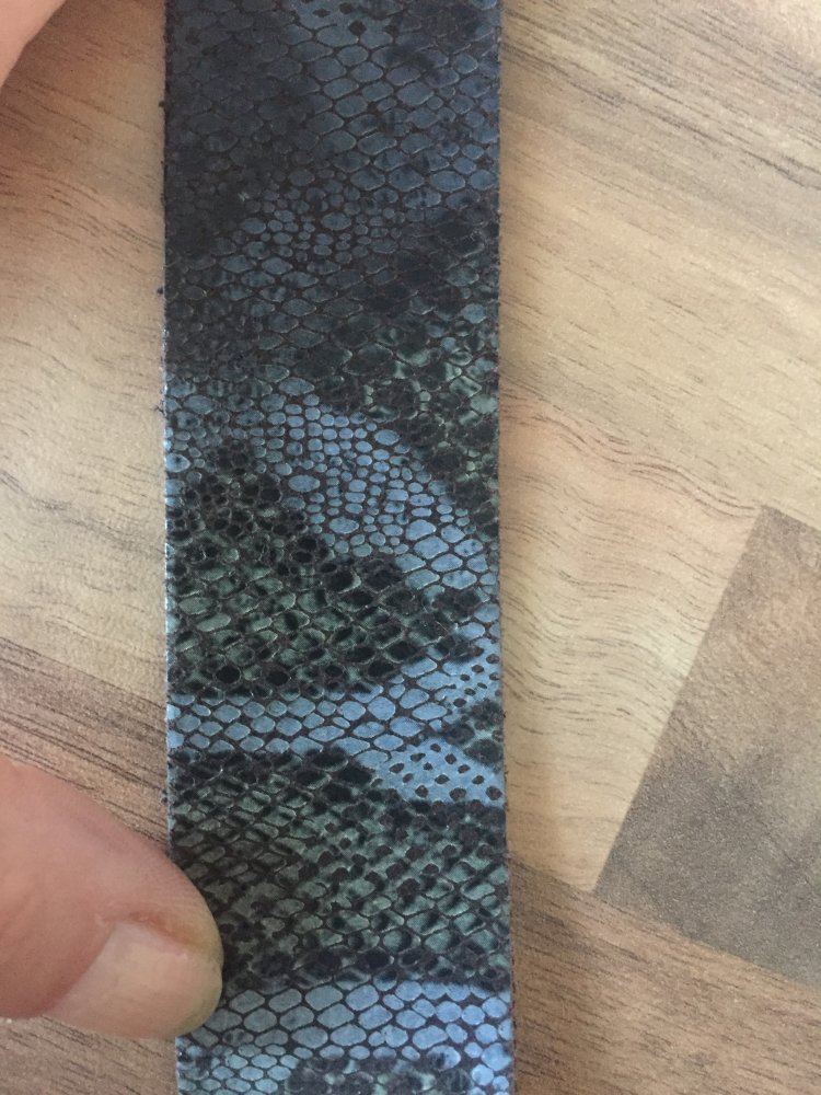 S.Oliver Leder Gürtel Gr.90 grau braun Snakeprint Neu