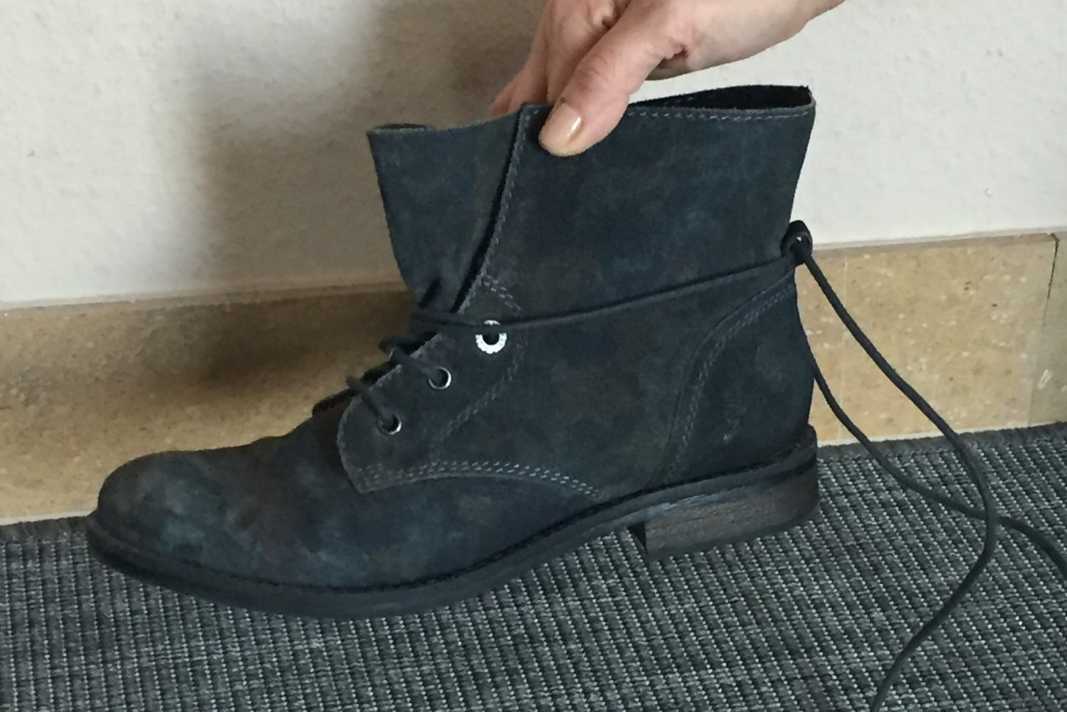 S.Oliver Wildleder Stiefeletten Gr.38 mit Profil Sohle gefüttert Camouflage