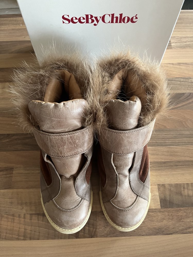SeeBy Chloe Echtleder Sneaker Stiefeletten Gr. 39 warm gefüttert mit Karton