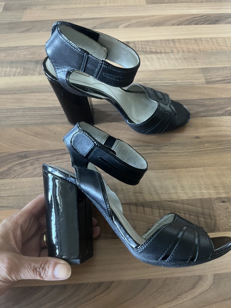 Geox Respira High Heel Sandalen Gr.37 Schwarz mit atmungsaktiver Sohle