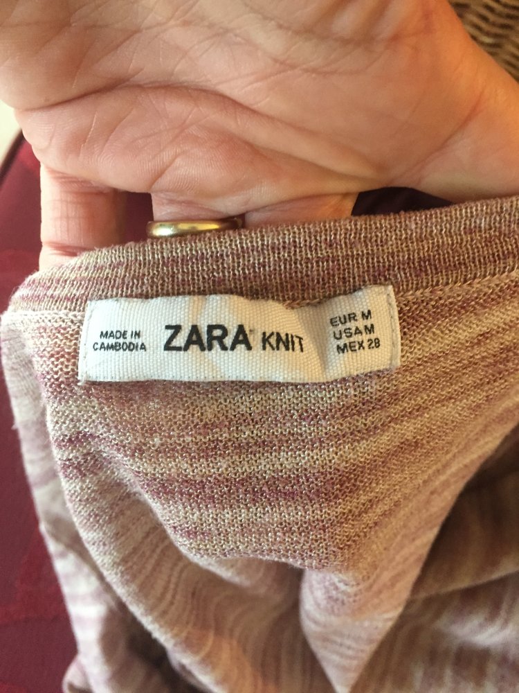 Zara Knit Vokuhila Pullover Gr.M zart rose meliert lang Arm