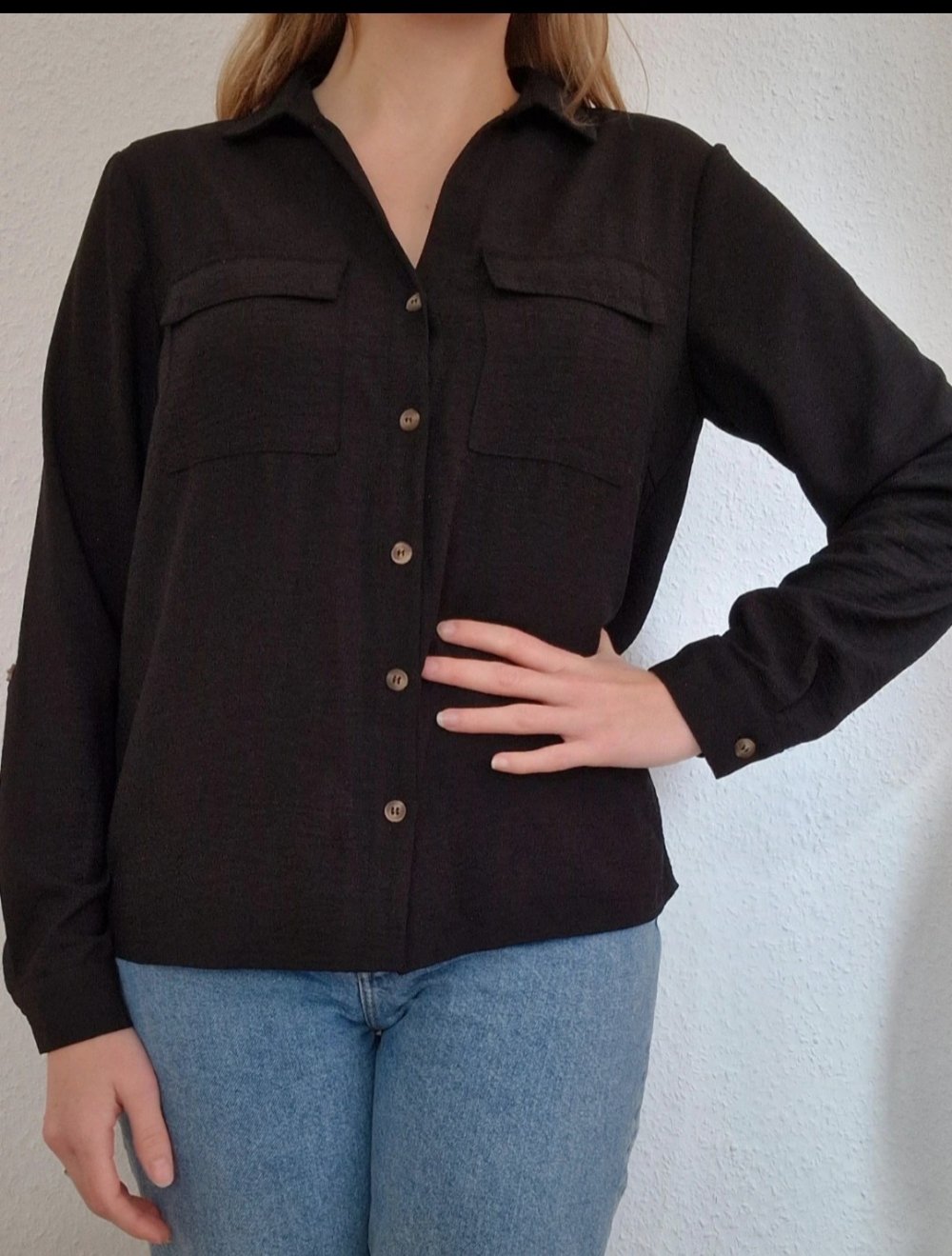 Schwarze lockerer Bluse von Pieces