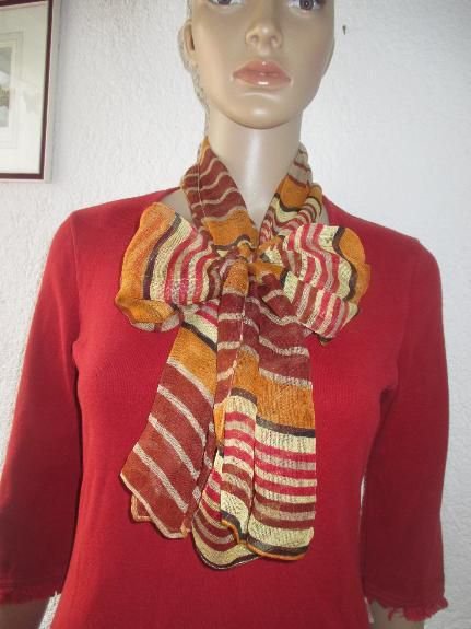  NEU * Duftig * Krepp- Chiffon * DESIGNER * XL- SCHAL * Hals- TUCH * Scarf * terra- cotta * vanille * schoko- braun *