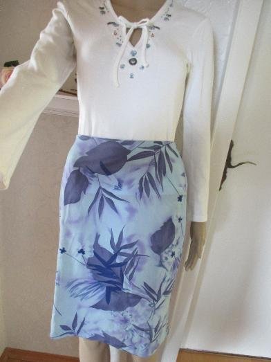 NEU * Aquarell * Blüten * Blätter * Flower- Power * A- Linie * Gummizug * Rock 