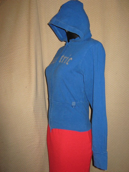 Silber * Glitzer * Kapuzen * Hoodie * Zweiwege- Zipper * Sweater * Sweat Shirt * Cardingan * Jacke * Gr. 38- 40/ S- M * royal * königs- blau *