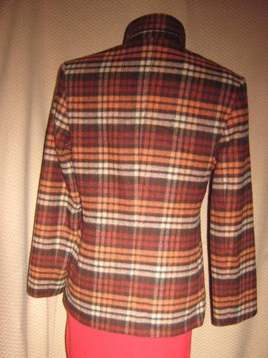 NEU * Praktisch * edel * DESIGNER * Karo * Woll * Blazer-  Jacke * Gr. 38- 40/ S- M * braun * orange * cremé- beige *