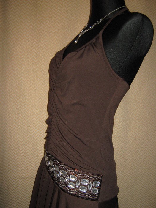 NEU * Original VINTAGE * Edel * Anlass * Party * Cocktail * Abend * Strass * Kristalle * Glitzer * Stickerei * Neckholder * Zipfel * Kleid 