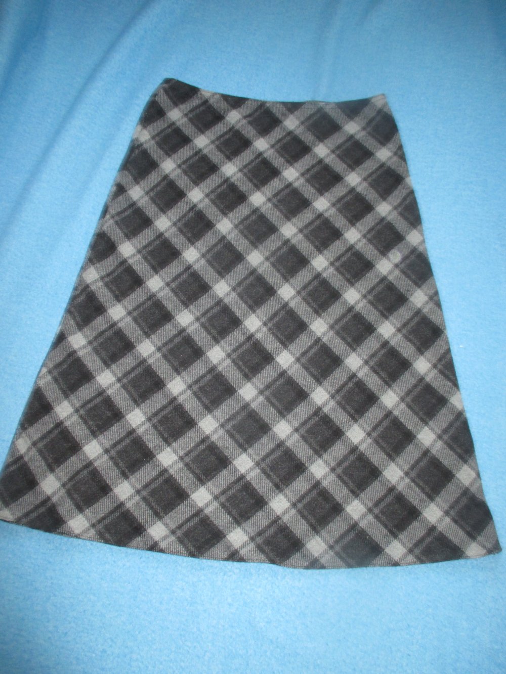  NEU * Stylisch * Karo * A-Linie * Wolle- Gemisch * Reinschlupf * Midi- Rock 