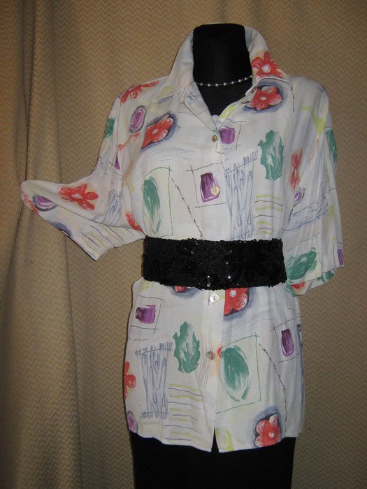 NEU * Stylisch * Original * 50er Jahre * VINTAGE * Flower- Blüten * Hemd- Bluse 