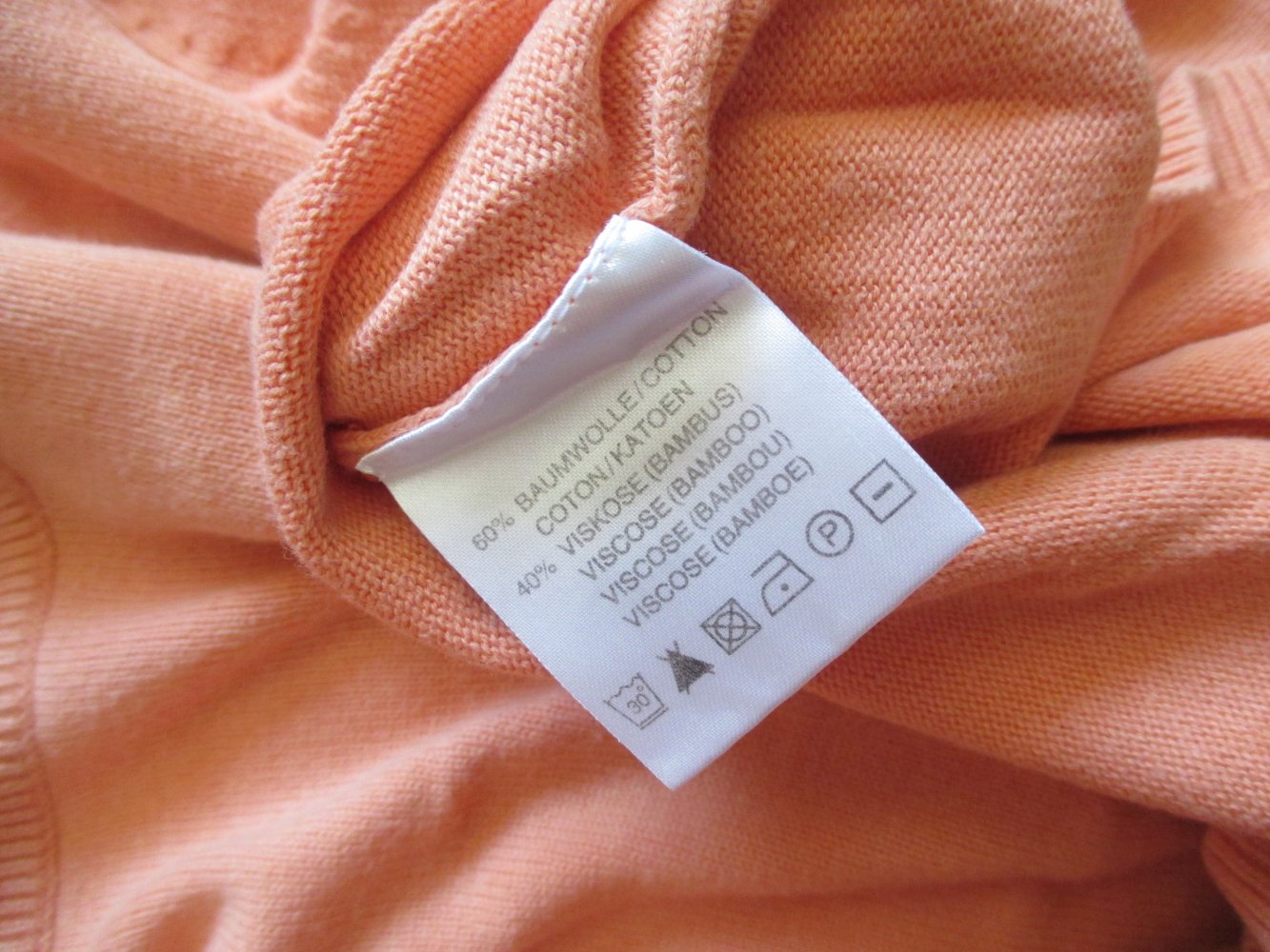 NEUw * Edel * klassisch * Romantik * DESIGNER * Baumwolle * Kurzarm * Feinstrick * Pullover * Gr. 44- 46/ L * lachs *