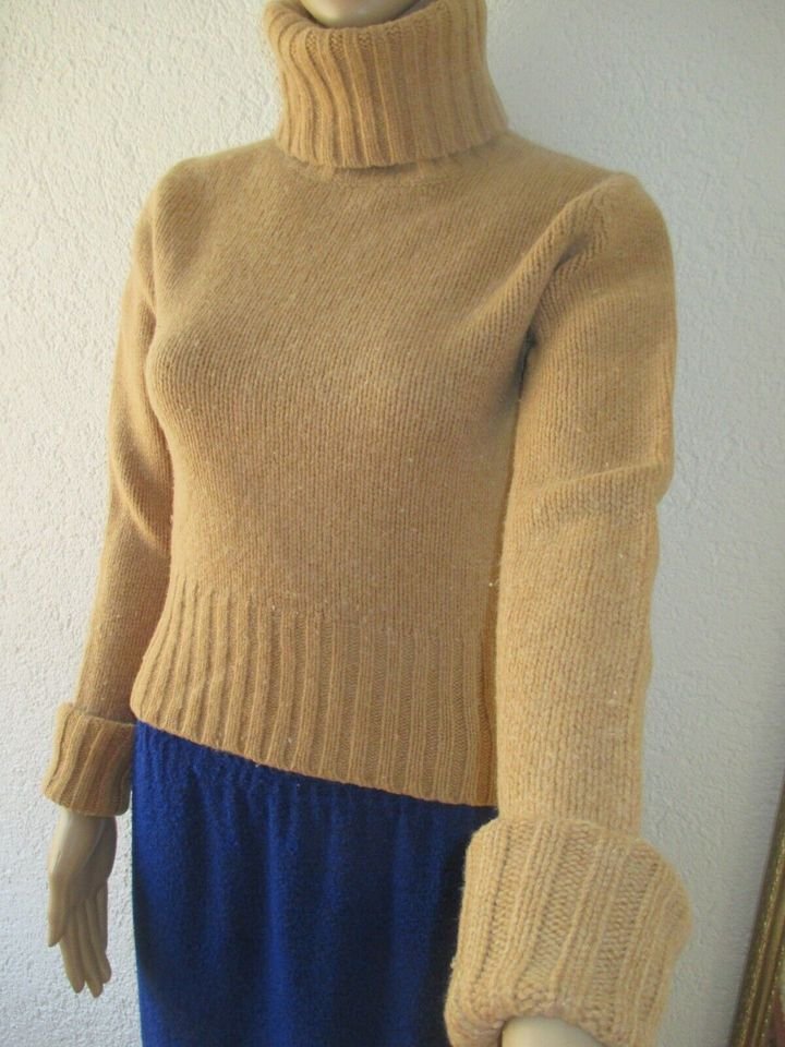 Klassisch * Original VINTAGE * Lambswolle * Ripp * Strick * Rollkragen * Pullover 