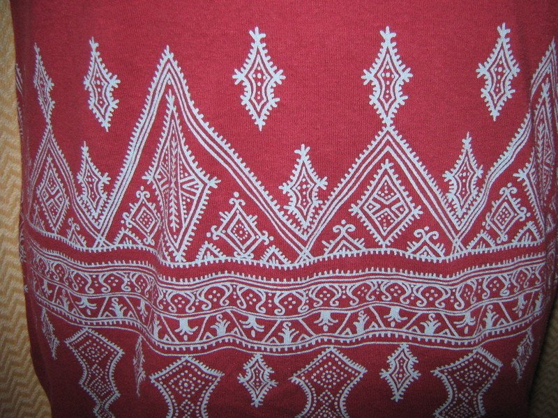 Ausgefallen * modern * Ethno * Norweger * Longsleeve * T- Shirt ''H&M'' B*B Design Jytte Meilvang * Gr. 40- 42/ M * dunkel- wein- bordaux- rot * grau *