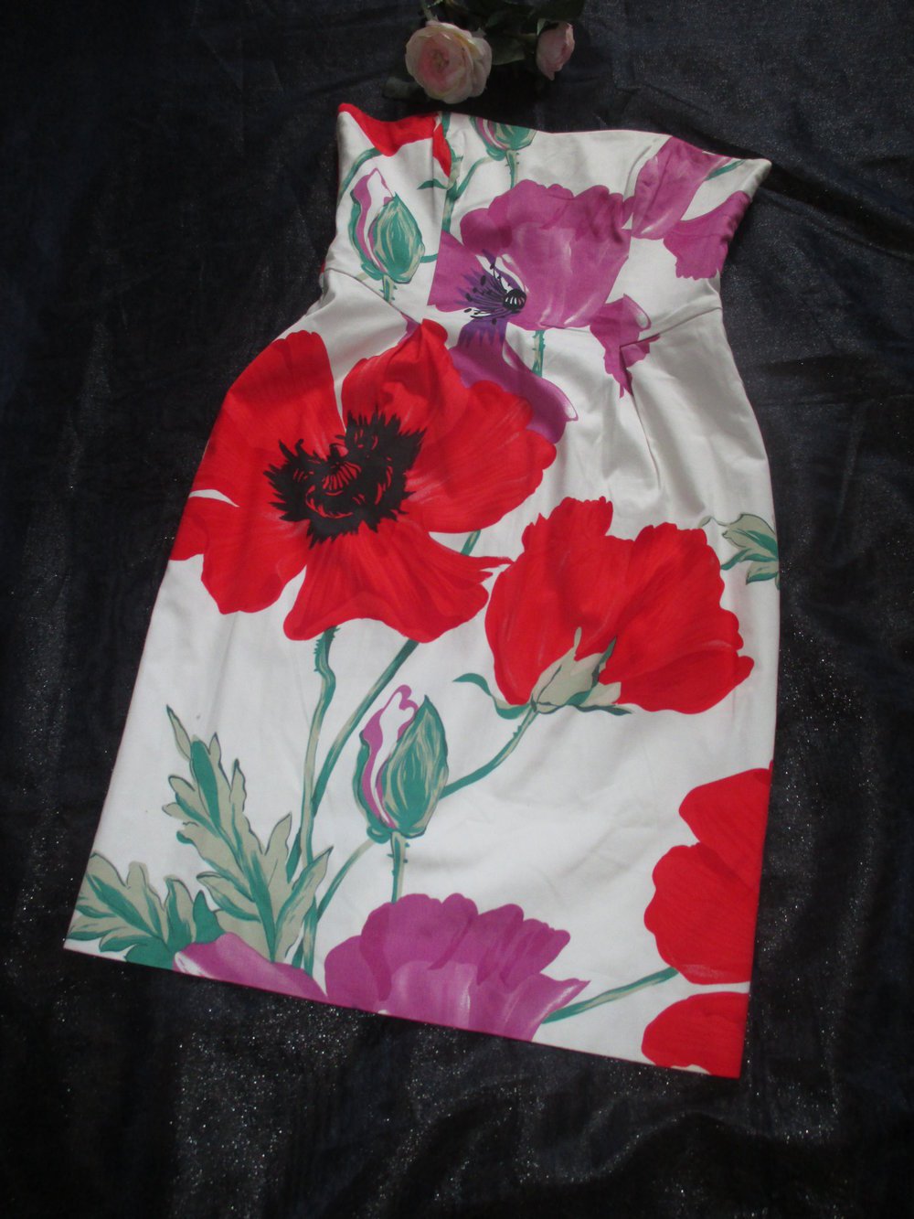 NEU * Mohn- Blumen * Blüten * Flower- Power * Bustier * Korsagen * Cocktail * Kleid 