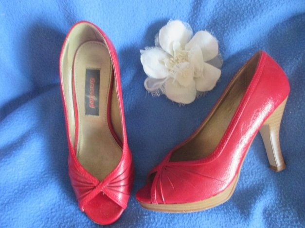 50er Jahre Pinup * Rockabilly- Style * Lack- Leder- Imitat * High- Heels * Peep Toes * PUMPS * SCHUHE 