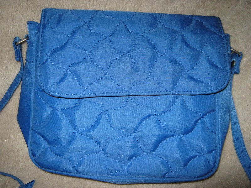 NEUw * Stylisch * modern * Original VINTAGE * Stepp * Hand * Umhänge * Tasche * royal- königs- mittel- blau *
