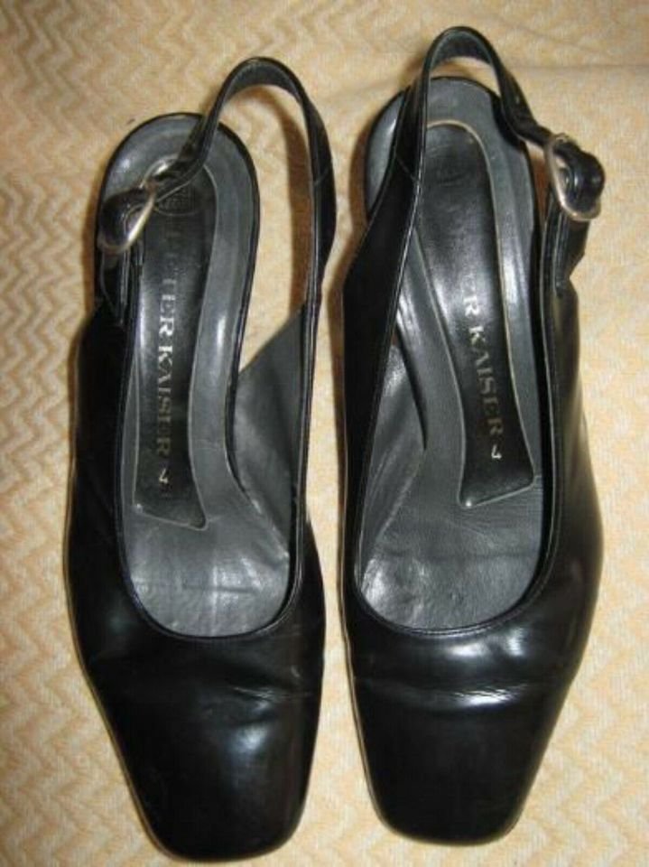 NEU * Klassisch * edel * Echt Leder * Kitten Heels * Slingbacks * Sling * Pumps * Schuhe 
