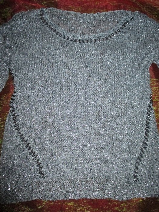 NEU * Extravagant * Abend * Ausgeh * Lurex * Glitzer * Strick- Pullover 