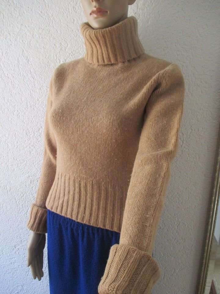 Klassisch * Original VINTAGE * Lambswolle * Ripp * Strick * Rollkragen * Pullover 