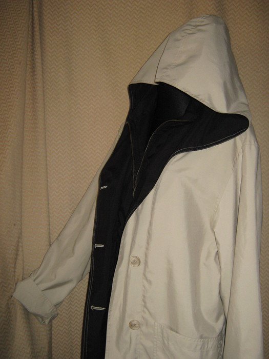  NEU * Klassisch * edel * Allround * Kapuzen * Long * Jacke * Gr. 40- 42/ M * kitt- beige * dunkel- blau *