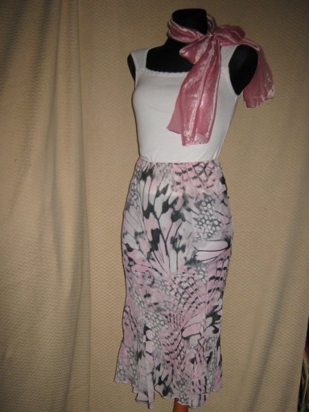 NEU * Edel * Seiden- Chiffon * Gipsy- Style * Zipfel * Gummizug * Rock 