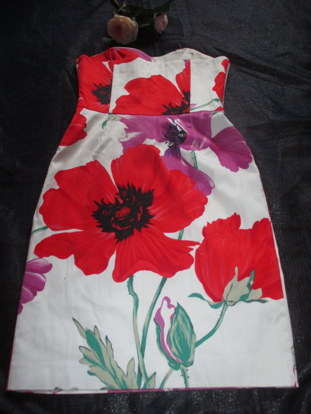 NEU * Mohn- Blumen * Blüten * Flower- Power * Bustier * Korsagen * Cocktail * Kleid 