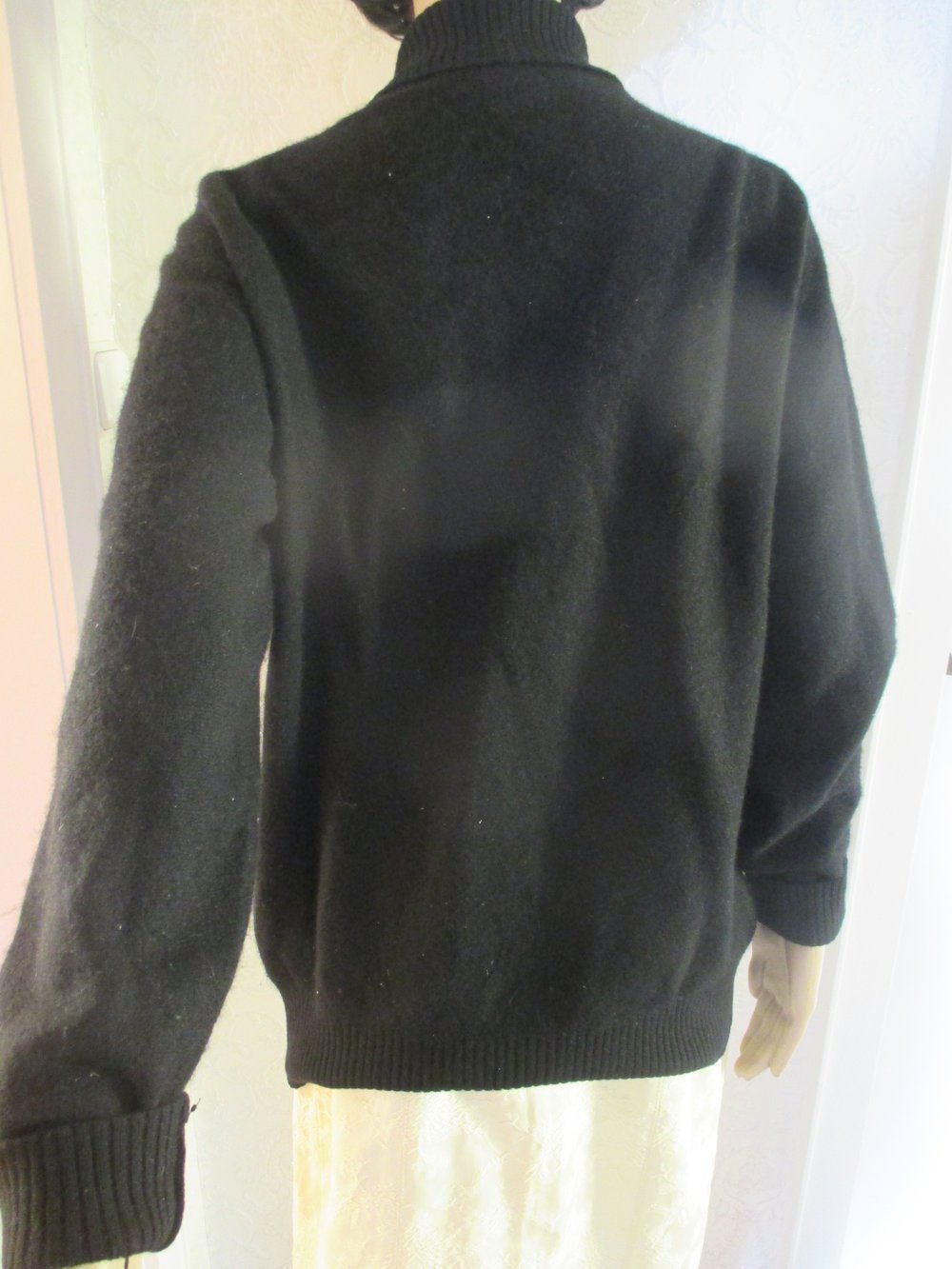 NEUw * Original VINTAGE * Angora * Cashmerè Wolle * Feinstrick * Rollkragen * Pullover ''Made in France'' Gr. 38- 40, 42/ S- M * schwarz * Gothic *