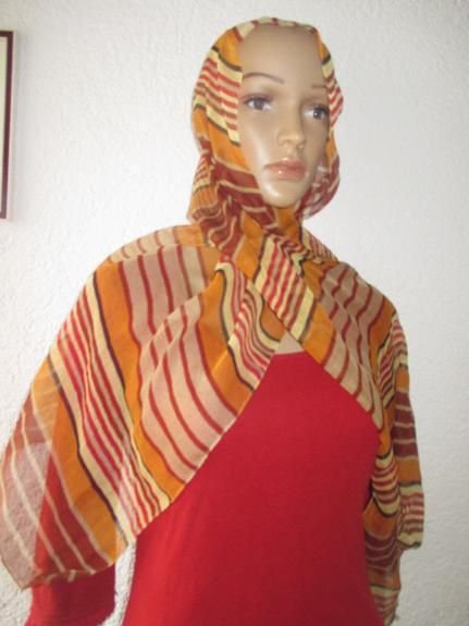  NEU * Duftig * Krepp- Chiffon * DESIGNER * XL- SCHAL * Hals- TUCH * Scarf * terra- cotta * vanille * schoko- braun *