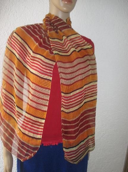  NEU * Duftig * Krepp- Chiffon * DESIGNER * XL- SCHAL * Hals- TUCH * Scarf * terra- cotta * vanille * schoko- braun *