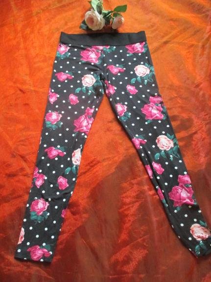 NEU * Romantik * Rosen * Blumen * Flower Power * Punkte * Polka Dots * Tupfen * Legging * Jegging 