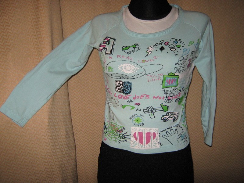  NEUw * Stylisch * Comic * Langarm * Longsleeve * Bodycon * T- Shirt 