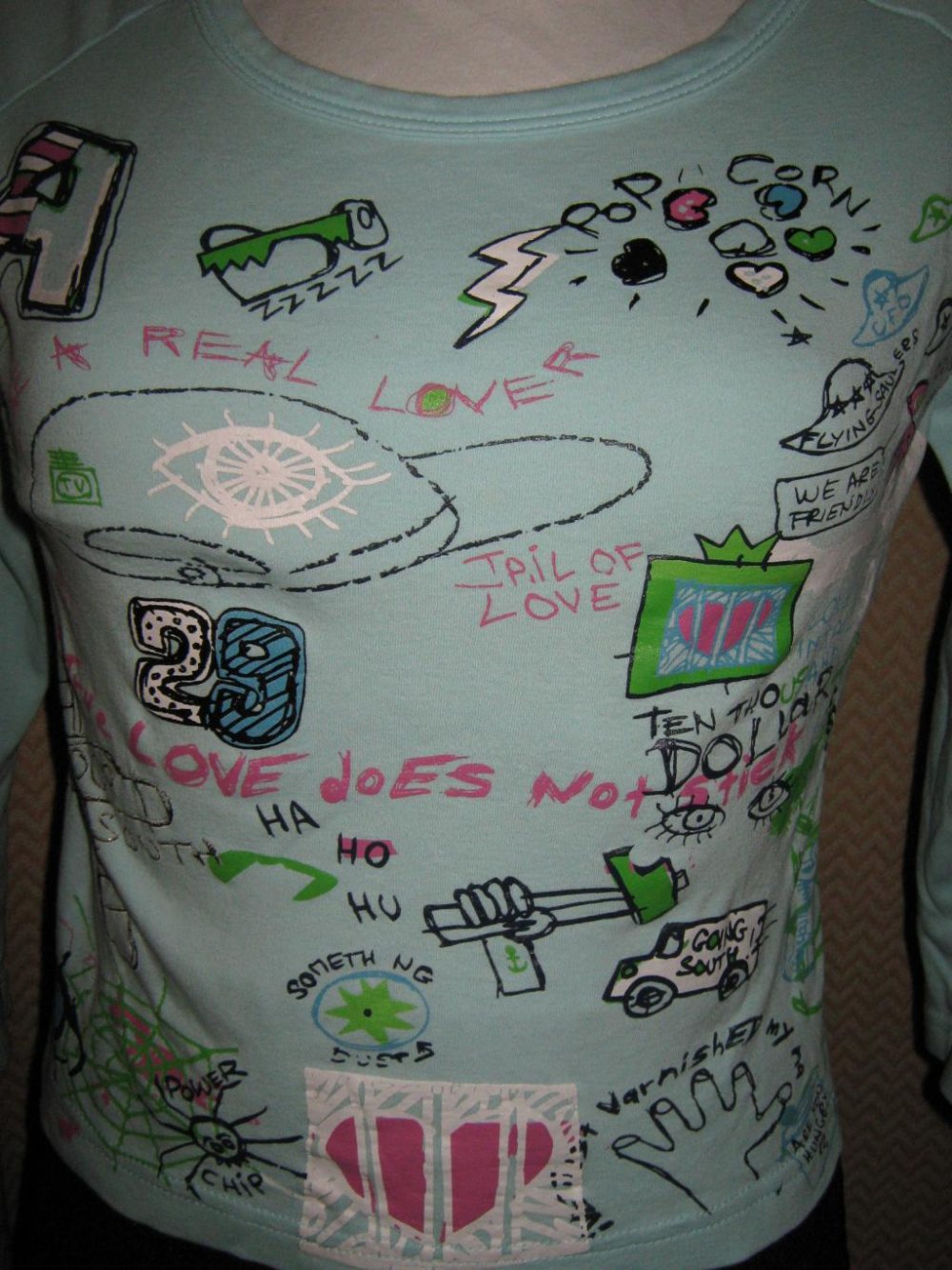 NEUw * Stylisch * Comic * Langarm * Longsleeve * Bodycon * T- Shirt 