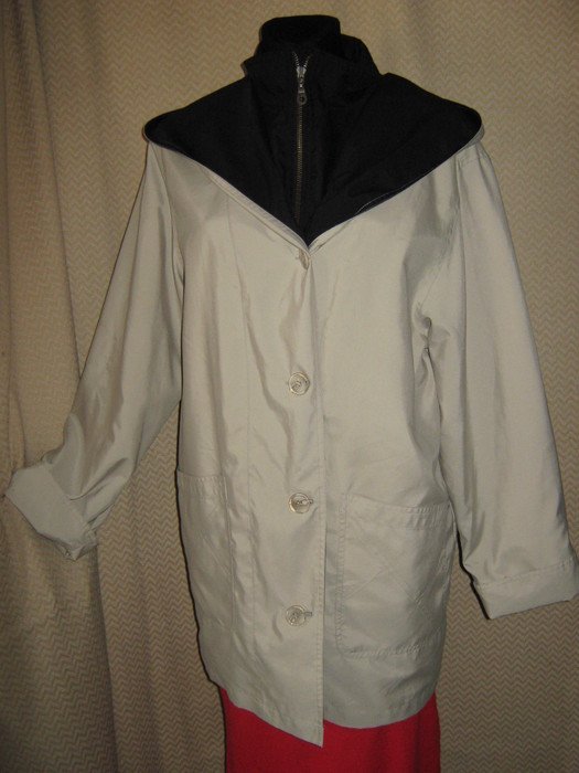  NEU * Klassisch * edel * Allround * Kapuzen * Long * Jacke * Gr. 40- 42/ M * kitt- beige * dunkel- blau *