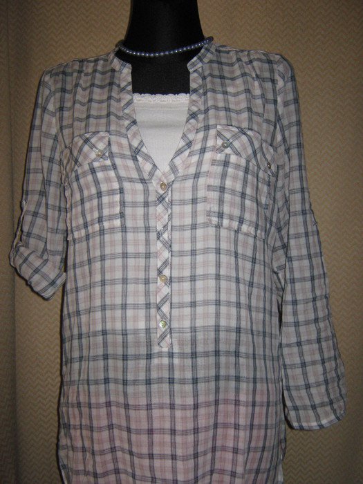 NEU * Long * Langarm * Kurzarm * Umwandelbar * Karo * Bluse * Tunika 