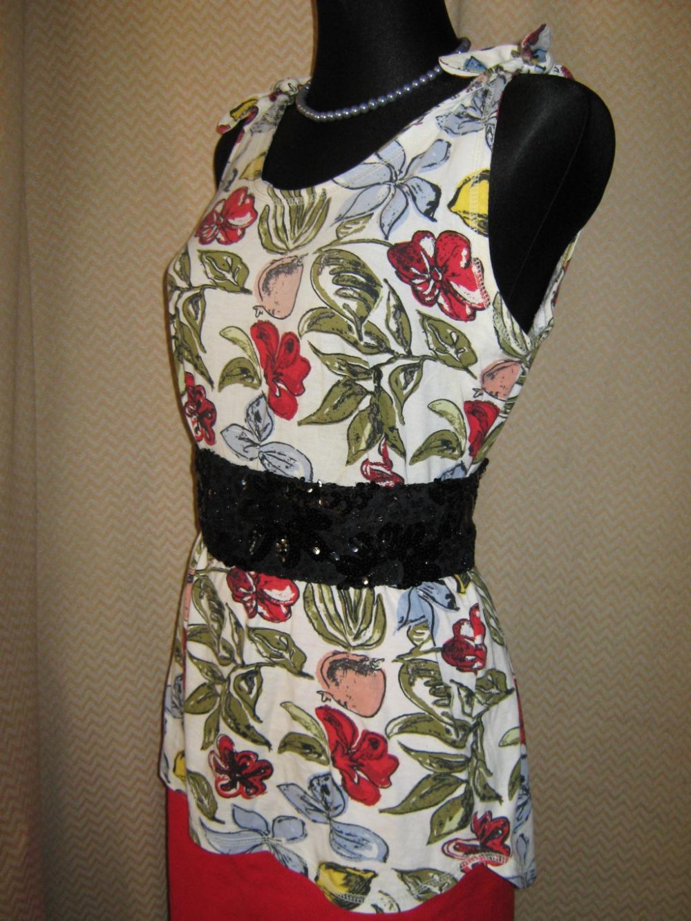 NEUw * Flower- Power * Blüten * Long * Träger * Top * T- Shirt 