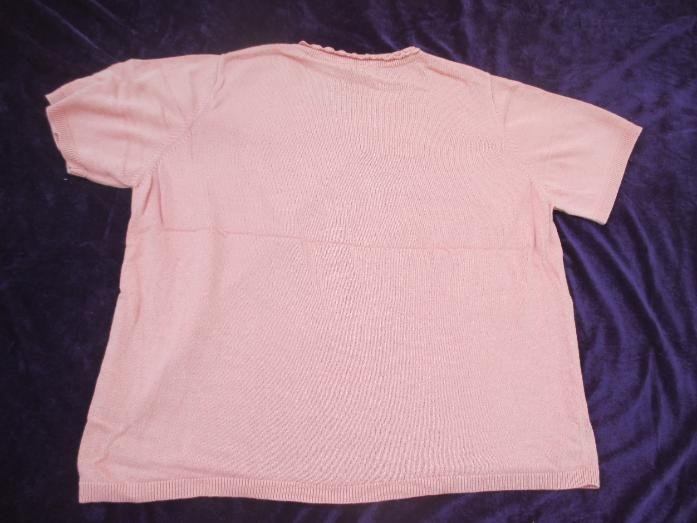 NEUw * Edel * klassisch * Romantik * DESIGNER * Baumwolle * Kurzarm * Feinstrick * Pullover * Gr. 44- 46/ L * lachs *