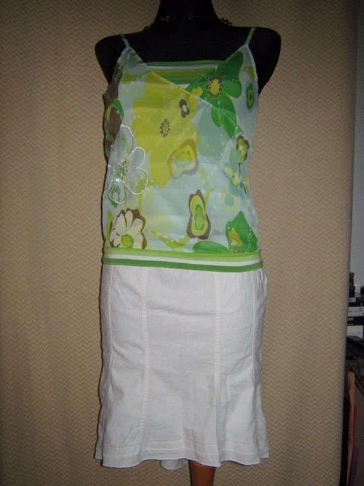 NEUw * Ausgefallen * Leinen * Vokuhila * vorne kurz hinten lang * High Waist * Rock 